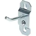 Locboard Stainless Steel Single Rod Pegboard Hook, Screw In Mounting Type, Silver, Finish: Stainless Steel