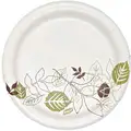 6-7/8" Paper Disposable Plate, White/Brown/Green, 1000 PK
