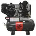 Stationary Air Compressor: 2 Stage, 14 hp Engine, Kohler, 23 cfm, 30 gal Air Tank