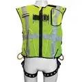High-Vis Vest Full Body Harness with 310 lb. Weight Capacity, Lime, L/XL