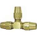Union Tee, Air Brake Fitting For Copper Tubing, Brass, 3/8"