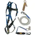 Blue, Universal Size Roofers Harness Kit, 310 lb. Weight Capacity, Tongue Leg Strap Buckles
