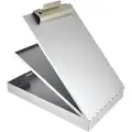 Silver Aluminum Storage Clipboard, Legal File Size, 8-1/2" W x 14" H, 1" Clip Capacity, 1 EA