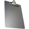 Silver Stainless Steel Clipboard, Letter File Size, 9" W x 14" H, 1" Clip Capacity, 1 EA