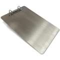 Silver Stainless Steel Ring Binder Clipboard, Letter File Size, 9" W x 14" H, 1" Clip Capacity, 1 EA