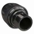 Tubing Fitting: Polyamide, Push-to-Connect x MNPT, For 1 1/2 in Tube OD, 1 in Pipe Size, Black
