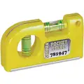 Plastic Pocket Level, 3-1/2" Length, Magnetic, Top Read: Yes