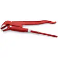 Knipex Pipe Wrench: Alloy Steel, 1 5/8 in Jaw Capacity, Serrated, 12 in Overall Lg, I-Beam, Chrome