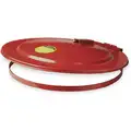 Steel Drum Cover, Self Closing Lid, Red, Number of Openings 0, 22-3/4" Outside Dia.