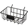 Wire Mounting Basket, Steel, 8-3/8 Length (In.), 4-7/8 Width (In.), 3-3/8 Height (In.), Black