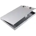 Silver Aluminum Storage Clipboard, Letter File Size, 9-1/2" W x 13-1/2" H, 1/2" Clip Capacity, 1 EA