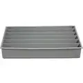 Plastic Compartment Drawer Insert, Compartments per Drawer: 6, Removable Dividers: No, Gray