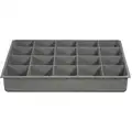 Plastic Compartment Drawer Insert, Compartments per Drawer: 20, Removable Dividers: No, Gray