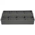 Durham Compartment Drawer Insert: 18 in x 12 in x 3 in, 16 Compartments, 6 Dividers, Gray