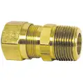 DOT Approved Male Connector, Compression Air Brake Fitting, Brass, 3/4" x 1/2"