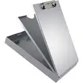 Silver Aluminum Storage Clipboard, Letter File Size, 8-1/2" W x 12" H, 1/2" Clip Capacity, 1 EA