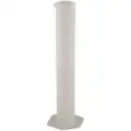 25 to 250mL Plastic Graduated Cylinder, White, Height: 300 mm / 11.8", 12 PK