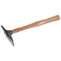 Chipping Hammer: 12 in Overall Lg, Wood Handle, Perpendicular, 1 1/4 in Blade Lg, 15 oz Head Wt