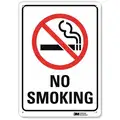 Lyle No Smoking Sign: Aluminum, Mounting Holes Sign Mounting, 10 in x 7 in Nominal Sign Size, No Smoking
