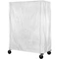 Eagle Group White Uncoated Polyester Zipper Cart Cover, 74"H x 60"L x 24"W