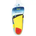 Solcomfort Insole, Men's, 7 to 13, Round Toe Shape, Medium Arch Height, Yellow/Red, 1 PR