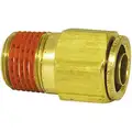 DOT Approved Male Connector, Push-To-Connect Air Brake Fitting, Brass, 1/4" x 3/8"