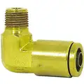 DOT Approved Male Connector Elbow, Push-To-Connect Air Brake Fitting, Brass, 8 mm x 1/4"