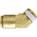 DOT Approved Brass Air Brake Push-To-Connect Male Elbow, 45 deg., 3/8 in. Tube OD x 3/8 in. Pipe Thread