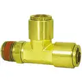 DOT Approved Male Run Tee, Air Brake Push-To-Connect Fitting, Brass, 3/8 in. Tube OD x 1/4 in. Pipe Thread