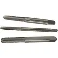 3 Pc Tap Set, 1/4"-20, Bottoming, Plug, Taper, 4 Flutes, High Speed Steel, Uncoated Tap Finish