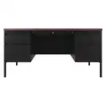 Hirsh Teachers Desk,30" x 60",Double Pedestal: 60 in Overall W, 29 1/2 in, 30 in Overall Dp