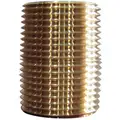 Nipple: Brass, 3/4" Nominal Pipe Size, 1 3/8" Overall Length, Threaded on Both Ends, 5 PK