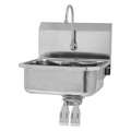 Hand Sink: Sani-Lav, 2 gpm Flow Rate, Splash, 17 in x 14 in Bowl Size, 7 in Bowl Dp, 18 ga, Silver