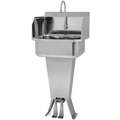Hand Wash Sink: Sani-Lav, 2 gpm Flow Rate, 41 1/2 in Overall Ht, 17 in x 14 in Bowl Size, 18 ga