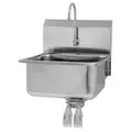Hand Sink: Sani-Lav, 2 gpm Flow Rate, Splash, 19 in x 16 in Bowl Size, 10 in Bowl Dp, 18 ga, Silver