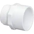 Male Adapter: 1 1/2" x 1 1/2" Pipe Size, Schedule 40, Male NPT x Female Socket, 330 psi, White