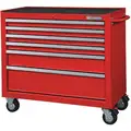 Westward Heavy Duty Rolling Tool Cabinet with 6 Drawers; 19" D x 39-7/8" H x 42" W, Red