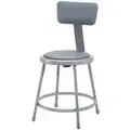 National Public Seating Round Stool with 18" Seat Height Range and 300 lb. Weight Capacity, Gray