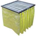 Pocket Air Filter, 24x24x22, MERV 14, Yellow, Synthetic, Number of Pockets: 8