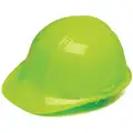 Front Brim Hard Hat, 4 pt. Ratchet Suspension, Hi-Visibility Green, Hat Size: 6-1/2 to 8