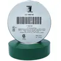 Power First Vinyl Electrical Tape, Rubber Tape Adhesive, 7.00 mil Thick, 3/4" X 66 ft., Green, 1 EA