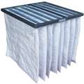 Air Handler Pocket Air Filter, 24x24x14, MERV 8, White, Synthetic, Number of Pockets: 6