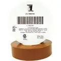 Power First Vinyl Electrical Tape, Rubber Tape Adhesive, 7.00 mil Thick, 3/4" X 66 ft., Brown, 1 EA