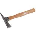 Chipping Hammer: 12 in Overall Lg, Wood Handle, Parallel, 1 1/4 in Blade Lg, 17 oz Head Wt, Steel