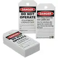 Ability One Lockout Tag, Cardstock, Danger Do Not Operate, 5-3/4" x 3", 25 PK