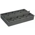 Durham Compartment Drawer Insert: 18 in x 12 in x 3 in, 16 Compartments, 6 Dividers, Gray