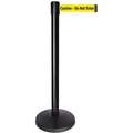 Queueway Barrier Post with Belt: ABS, Powder Coated, 40 in Post Ht, 2 1/2 in Post Dia., Basic