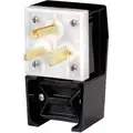 Hubbell Wiring Device-Kellems 50A Industrial Grade Angle Straight Blade Plug, Black/White; NEMA Configuration: 6-50P