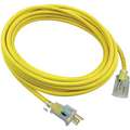 Power First 25 ft. Indoor, Outdoor Lighted Extension Cord; Max Amps: 15.0, Number of Outlets: 1, Yellow