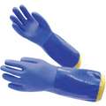 Chemical Resistant Gloves, Size M, 14"L, Blue, 1 PR